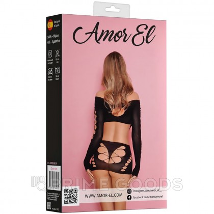 Эротическое мини-платье Amor El со шнуровкой и длинным рукавом, S/L  от sex shop primegoods фото 9