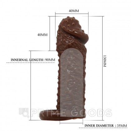 Насадка на пенис с кольцом для мошонки Brave Man (13×4 см) - primegoods.kz фото 5 Насадка на пенис с кольцом для мошонки Brave Man (13×4 см) от sex shop primegoods фото 5