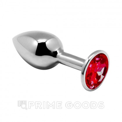 Анальная пробка маленькая Alive Anal Pleasure, металл с красным кристаллом L: 9х4,1 см  от sex shop primegoods фото 2