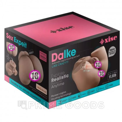 Реалистичный двойной мастурбатор с функцией фрикции Dalke от sex shop primegoods фото 6