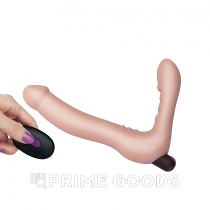 Безремневой страпон с вибрацией и пультом ДУ IJOY от Lovetoy (20 см) от sex shop primegoods фото 6