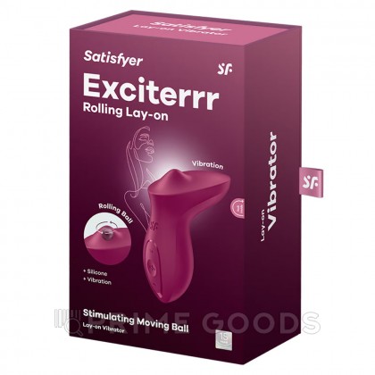 Стимулятор клитора Satisfyer Exciterrr Rolling Lay-on розово-красный  от sex shop primegoods фото 5