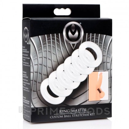 Комплект эрекционных колец для мошонки Master Series Ring Master Custom Ball Stretcher Kit, прозрачные, 6 шт от sex shop primegoods фото 2
