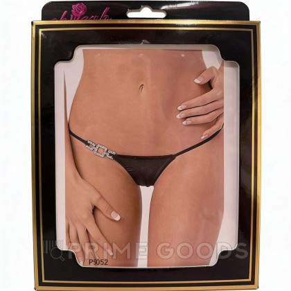 Черные стринги Jeweled, L от sex shop primegoods фото 3