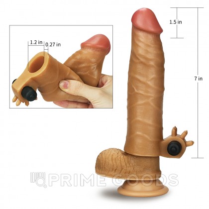 Насадка на пенис с вибропулей Nature Extender Brown (17,8 см) от sex shop primegoods фото 2