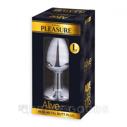 Анальная пробка маленькая Alive Anal Pleasure, металл с серым кристаллом L: 9х4,1 см  от sex shop primegoods фото 3