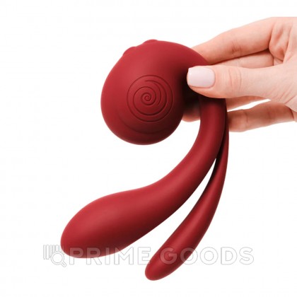 Вибратор с тройной стимуляцией SVibe Snail GIZI Pro бордовый от sex shop primegoods фото 3