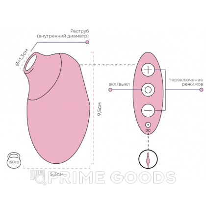Бесконтактный вакуумный стимулятор клитора Adara, цвет бордовый (INFINITE) (One Size) от sex shop primegoods фото 3