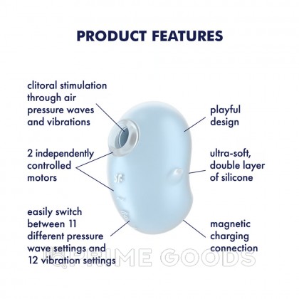 Стимулятор клитора Satisfyer Cutie Ghost голубой от sex shop primegoods фото 3