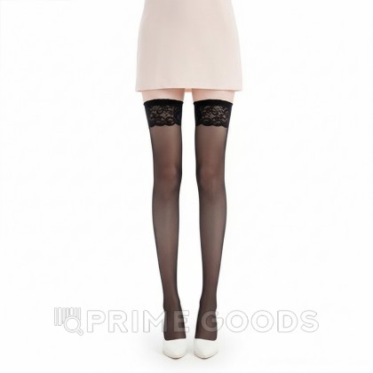 Чулки женские с гладкой резинкой (черный) от sex shop primegoods фото 4