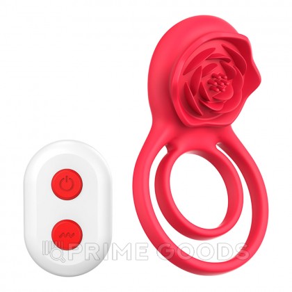 Двойное эрекционное кольцо с вибрацией и стимулятором клитора Rose от sex shop primegoods