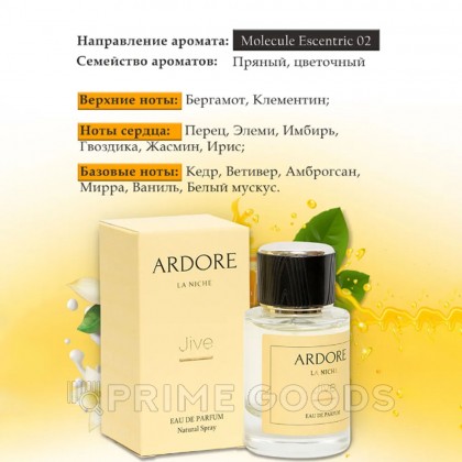 Парфюмерная вода Ardore Jive унисекс 50 мл. - primegoods.kz фото 2 Парфюмерная вода Ardore Jive унисекс 50 мл. от sex shop primegoods фото 2