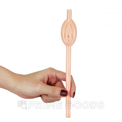 Трубочки для коктейлей в виде вагины бежевые (9 шт.) от sex shop primegoods фото 4