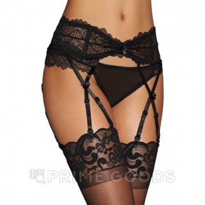 Чёрный пояс для чулок, размер M от sex shop primegoods