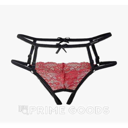 Фривольные трусики с доступом и красным кружевом Easy to love, XS/S, 40-42 от sex shop primegoods фото 2