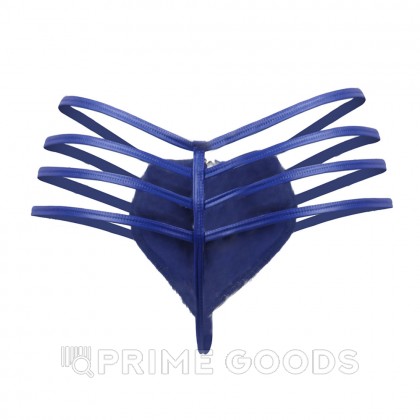 Кожаные мужские стринги Ohyeah Zipper Blue, на молнии со стрепами, L от sex shop primegoods фото 5
