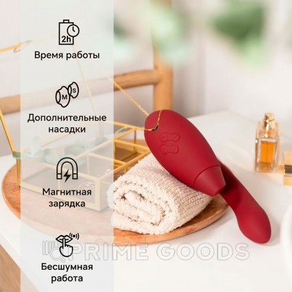 Бесконтактный клиторальный стимулятор Womanizer Duo 2, бордовый от sex shop primegoods фото 12