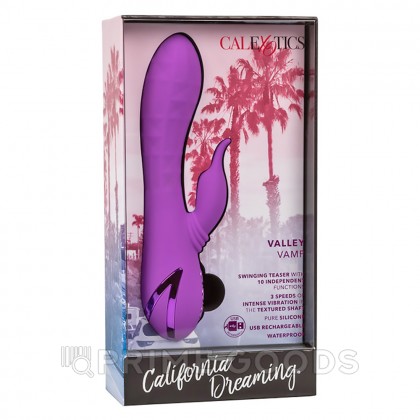 Вибромассажер-кролик CalExotics California Dreaming Valley Vamp с ритмичным стимулятором (12.75x3.75 см) от sex shop primegoods фото 11