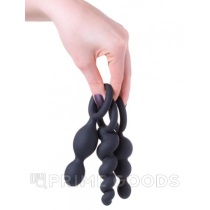 Набор анальных плагов, цвет черный от sex shop primegoods фото 2