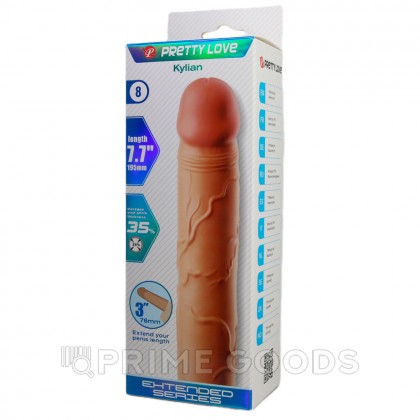 Реалистичная насадка на пенис Kylian, 19,5 см, телесная от sex shop primegoods фото 6