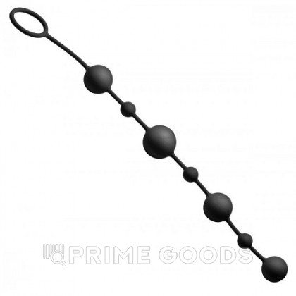 Анальные шарики Linger Graduated Anal Beads GreyGasms, черный, 35 см от sex shop primegoods фото 2