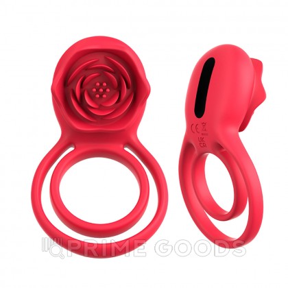 Двойное эрекционное кольцо с вибрацией и стимулятором клитора Rose от sex shop primegoods фото 12