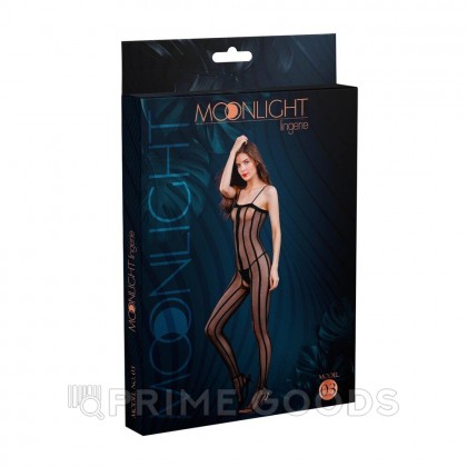 Боди сетка с  полосками от Moonlight модель № 03 черная от sex shop primegoods фото 2