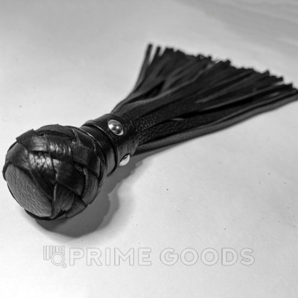 Плеть генитальная из натуральной кожи чёрная от sex shop primegoods фото 4