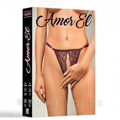 Трусики с доступом кружевные Amor El, бордовый, M от sex shop primegoods фото 3