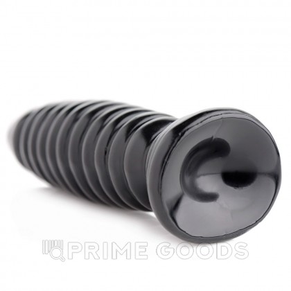 Ребристый анальный стимулятор Master Series Obsession 11 Anal Plug, черный, 17.8х5 см от sex shop primegoods фото 2