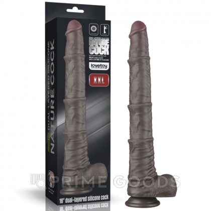 Реалистичный фаллоимитатор Lovetoy KING SIZED (33,5×5,7 см) с двойным покрытием, чёрный от sex shop primegoods