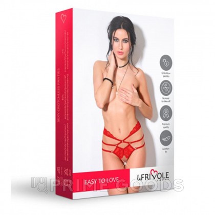 Кружевные трусики с доступом и высокой талией красные Le Frivole Easy to love (L/XL, 46-48) от sex shop primegoods фото 13