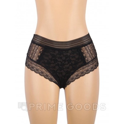 Трусики бразилиана Floral Lace черные (размер M-L) от sex shop primegoods фото 4