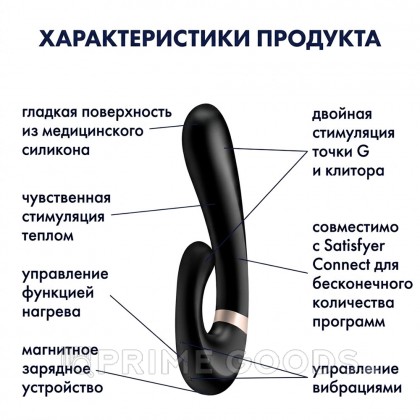 Смарт вибратор кролик с подогревом Satisfyer Heat Wave Connect App черный от sex shop primegoods фото 6