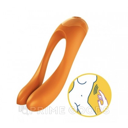 Мини вибратор на палец Satisfyer Candy Cane оранжевый от sex shop primegoods фото 5