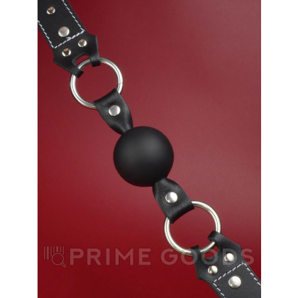 Кляп-шар с декоративной белой строчкой от sex shop primegoods фото 3