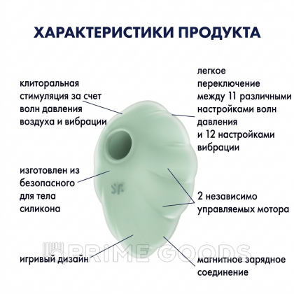 Стимулятор клитора с вибрацией и воздушной стимуляцией Satisfyer Cloud Dancer от sex shop primegoods фото 2