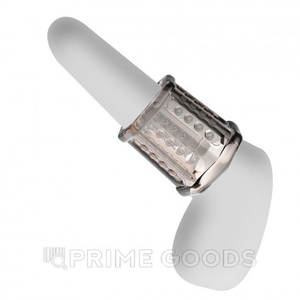 Насадка на пенис с ребристой поверхностью Pretty love серая от sex shop primegoods фото 4