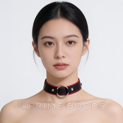 Ошейник с мягкой красной подкладкой от sex shop primegoods фото 2