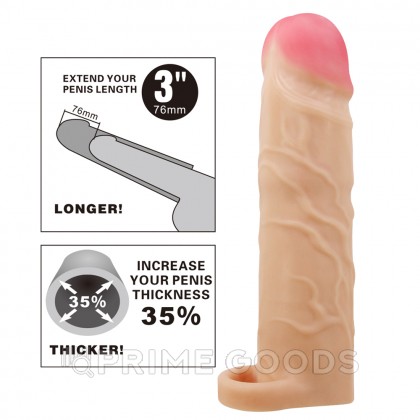 Реалистичная насадка на пенис Gerd, бежевый, 19,5 см от sex shop primegoods фото 2