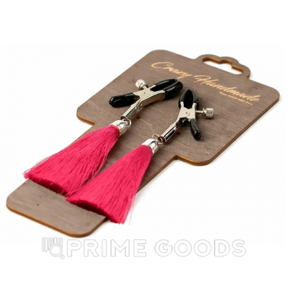 Зажимы на соски «прищепки» с кисточками из шелка розовые - primegoods.kz фото 2 Зажимы на соски «прищепки» с кисточками из шелка розовые от sex shop primegoods фото 2