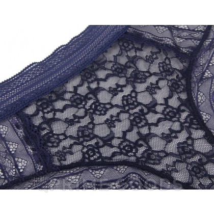 Трусики бразилиана Floral Lace синие (размер XL-2XL) от sex shop primegoods фото 9