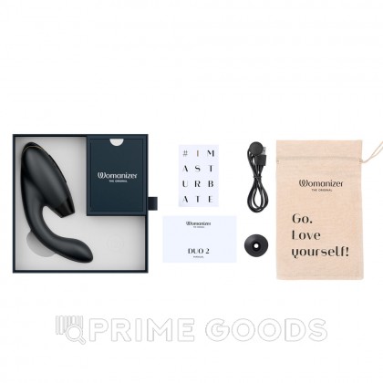 Бесконтактный клиторальный стимулятор Womanizer Duo 2, черный от sex shop primegoods фото 6
