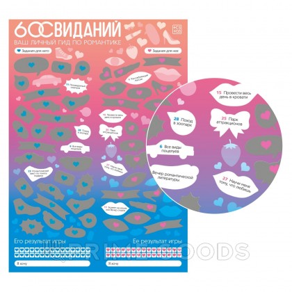 Скретч-плакат «Романтический гид. 60 свиданий», А3, 18+ от sex shop primegoods фото 2