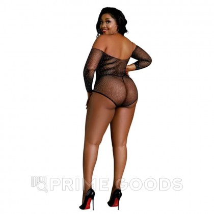 Боди со стразами от Moonlight модель № 09 черное (plus size) от sex shop primegoods фото 2