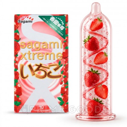 Презервативы Sagami xtreme strawberry 10 шт. от sex shop primegoods