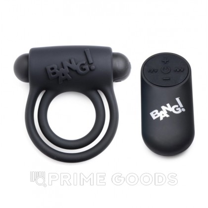 Bang! 28X Remote Control Vibrating Cock Ring & Bullet - эрекционное виброкольцо с дистанционным управлением, 7.6 см (чёрный) от sex shop primegoods