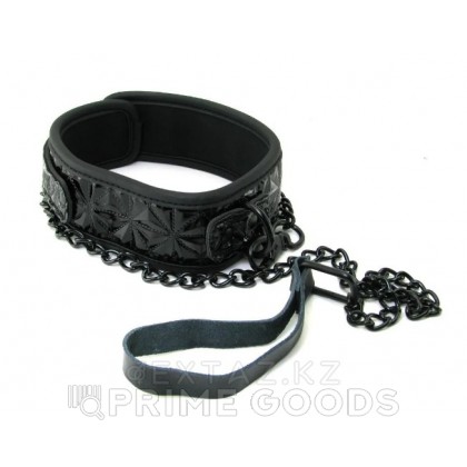 Ошейник с поводком Luxury fetish черный от sex shop primegoods