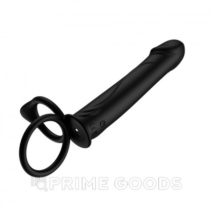Двойное эрекционное кольцо с вибрацией и фаллоимитатором от sex shop primegoods фото 5