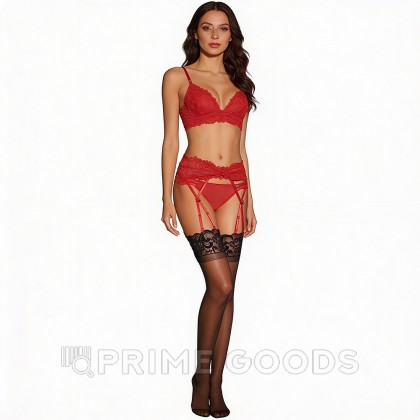 Красный пояс для чулок, размер S от sex shop primegoods фото 3
